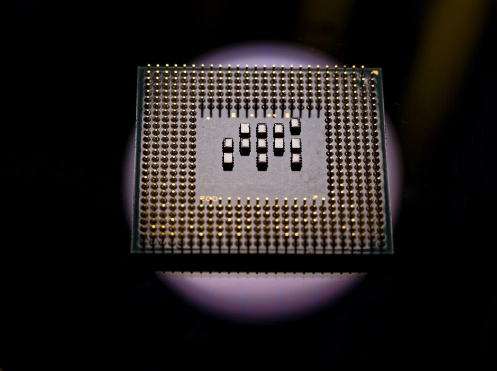 cpu gold pins view center of frame