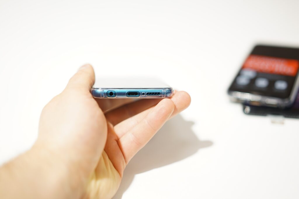 holding a android phone